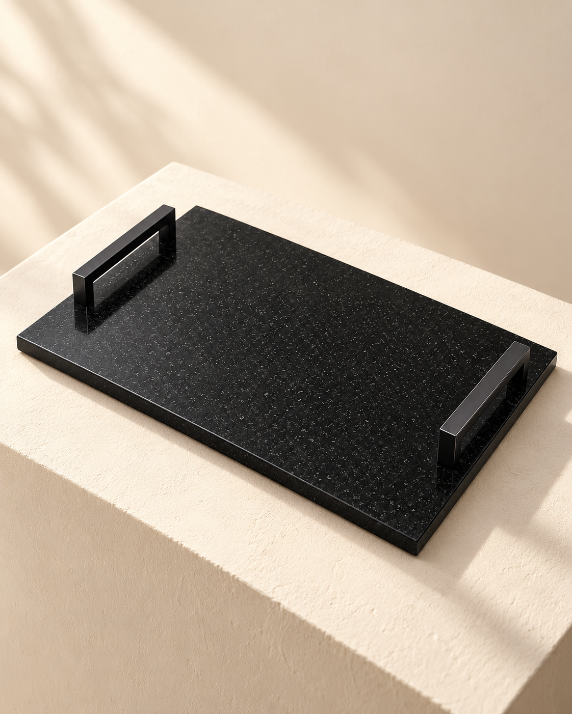 Absolute Black decorative stone tray