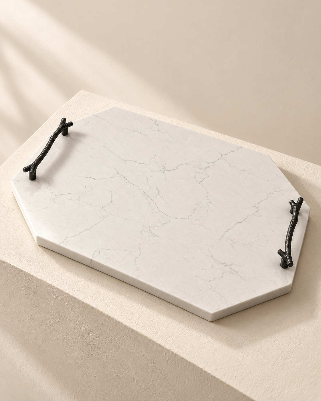 Carrara decorative stone tray